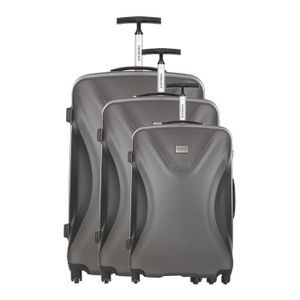 TORRENTE Set de 3 Valises Rigide ABS 4 Roues 50-60-70 cm ATHENES Gris