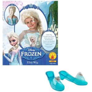 LA REINE DES NEIGES Pack Perruque + Mules Elsa