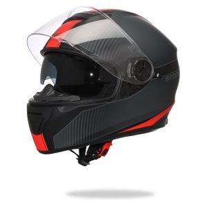 STORMER Casque intégral versus strip noir orange