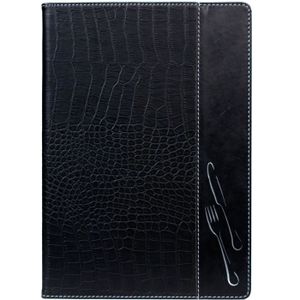 Prot?ge menu double A4 SIMILI-CROC noir