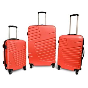 KINSTON Set de 3 Valises Rigide ABS 4 Roues 56-67-76cm Rouge