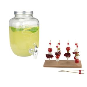 Pack Drinking jar XL 4L + Support ? brochettes en bambou ARD'TIME