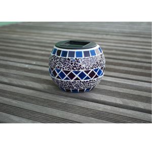 Lanterne solaire décorative, verre effet mosa?que