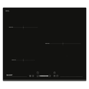 SHARP KH6I23BS00 - Table de cuisson ? induction - 3 zones - 7200W - L59 x P52cm - Rev?tement verre - Noir