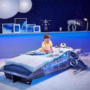 STAR WARS Lit Enfant en bois Vaisseau X Wing et BB-8 190cm x 70cm - Worlds Apart