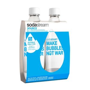 SODASTREAM Pack de 2 bouteilles de gazéification MAKE BUBBLES NOT WAR - 1 L