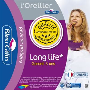 BLEU CALIN Oreiller Long Life 60x60 cm blanc
