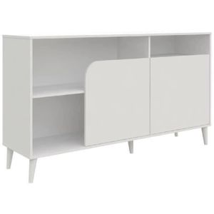COLOR Buffet bas classique décor blanc - L 150 cm