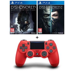 Dishonored 2 + Dishonored Definitive Edition (DLC) + Manette DualShock 4 Rouge V2