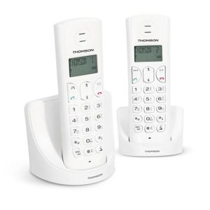 Thomson Amber Duo Téléphone Sans Fil Sans Répondeur Blanc