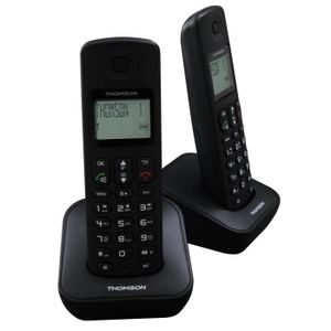 Thomson Mica Duo Téléphone Sans Fil Répondeur Noir