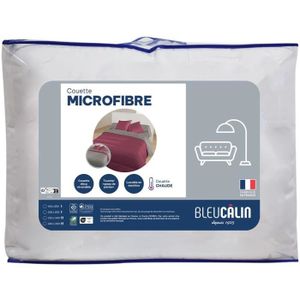 BLEU CALIN Couette chaude bicolore BOURGOGNE/poivre 220x240 cm