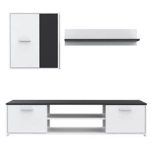 FINLANDEK Ensemble séjour KATSO contemporain blanc et noir - L 160 cm