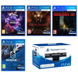 Pack 4 Jeux VR : Until Dawn Rush of Blood + Drive Club + VR Worlds + Here They Lie + PS Caméra