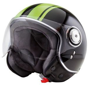 STORMER Casque Jet Flow Soul Lime Noir et Vert