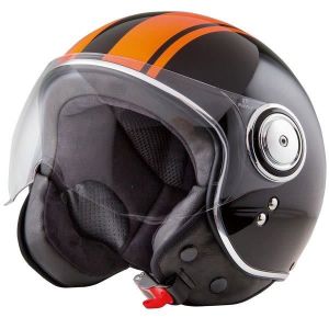 STORMER Casque Jet Flow Soul Noir et Orange