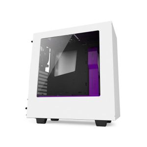 NZXT Boîtier PC S340 - Moyen Tour - Fen?tre - Blanc / Violet