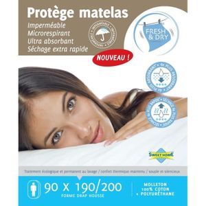 SWEET HOME Prot?ge-matelas Sara Fresh and Dry 90x190/200 cm blanc