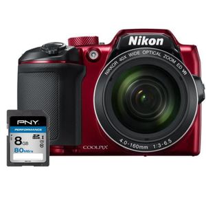 NIKON COOLPIX B500 - Appareil photo numérique Bridge - Bluetooth - Rouge + Carte 8Go