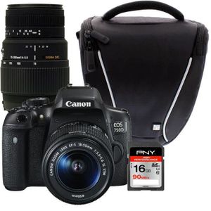 CANON 750D 18-55 S DFIN + SIGMA 70-300mm + Sacoche + Carte 16Go
