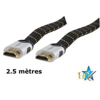 CABLE AUDIO VIDEO Nedis Câble HDMI Plat 2,50 m HQ avec fiches métall