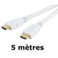 CABLE AUDIO VIDEO Konig Câble HDMI blanc 5mètres