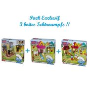 ASSEMBLAGE CONSTRUCTION Pack Exclusif 3 boites Schtroumpfs