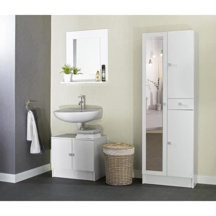 Armoire de salle de bain avec miroir 60 cm  blanc et fuchsia  EanFind