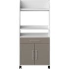  PEPPER Desserte micro ondes 63x138cm blanc taupe