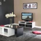 CHERRY Banc TV 100cm 2 tiroirs blanc et noir