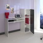  LINE Bureau avec rangement 131cm blanc et noir