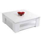 TABLE BASSE SHINY Table basse carrée Blanc brillant