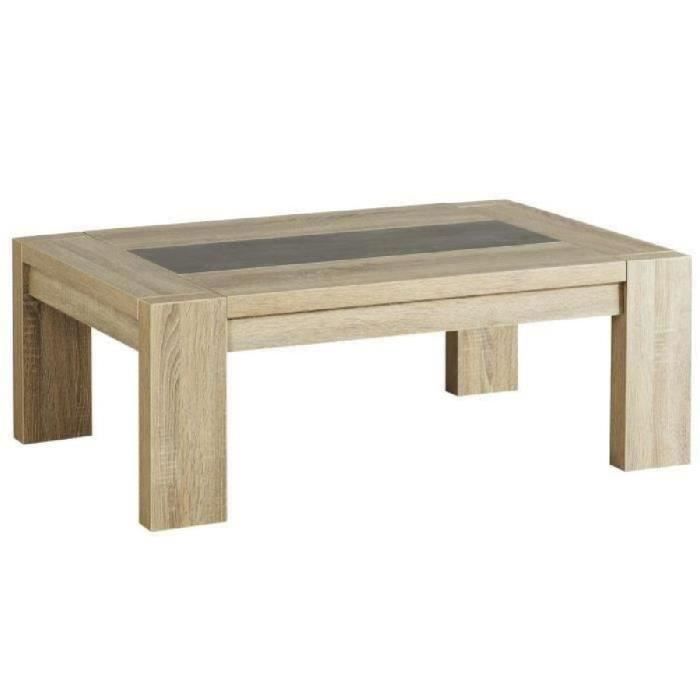 MATHIAS Table basse coloris chêne et gris   Achat / Vente TABLE BASSE