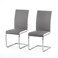 LEA Lot de 2 Chaises blanches grises LEA Lot de 2 Chaises blanches grises