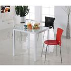 TABLE A MANGER AVEC OU SANS CHAISE - RALLONGE LISATable carrée en verre 70x70cm blanche