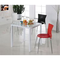 TABLE A MANGER AVEC OU SANS CHAISE - RALLONGE LISATable carrée en verre 70x70cm blanche