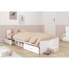 STRUCTURE DE LIT ZODIAC Lit 90x200cm blanc avec 2 tiroirs