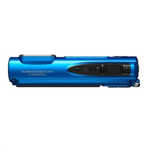 OLYMPUS TG 310 bleu+chargeur solaire+étui+SD