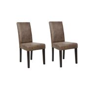 CHAISE  Lot de 2 Chaises microfibre vintage