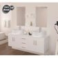  DIVA Salle de Bain Blanche double vasque 150cm