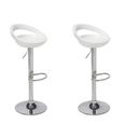 TABOURET Lot de 2 tabourets de bar MOON blancs