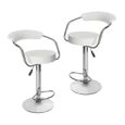 TABOURET Lot de 2 tabourets de bar 'CHARLY' blancs