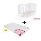 LIT NON PLIANT BÉBÉ Ensemble Lit Blanc 60x120cm + matelas Babyclim