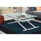 TABLE BASSE ICE table up&down extensible 110/170 verre blanc