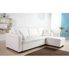  Canapé Convertible d'angle en PU Blanc