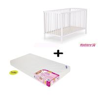  Ensemble Lit Blanc 60x120cm + matelas Babyclim