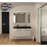 ENSEMBLE MEUBLE SDB  OUREA salle de bain  120 cm double vasque blanche