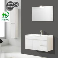 ENSEMBLE MEUBLE SDB  NIVA 80 Meuble de salle de bain Coloris Blanc