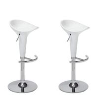 TABOURET Lot de 2 tabourets de bar POP blancs