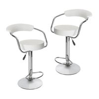 TABOURET Lot de 2 tabourets de bar 'CHARLY' blancs